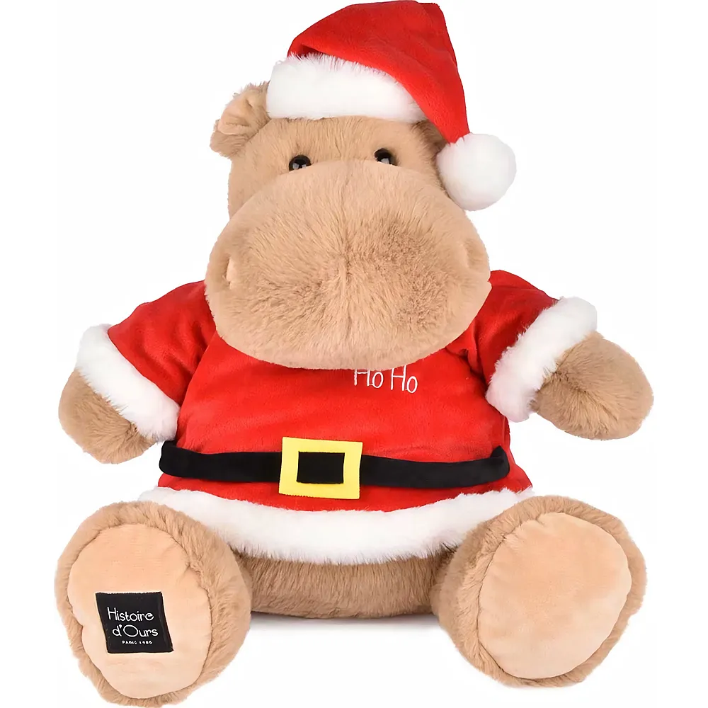 Doudou et Compagnie Hippo als Weihnachtsmann Beige - 38 cm