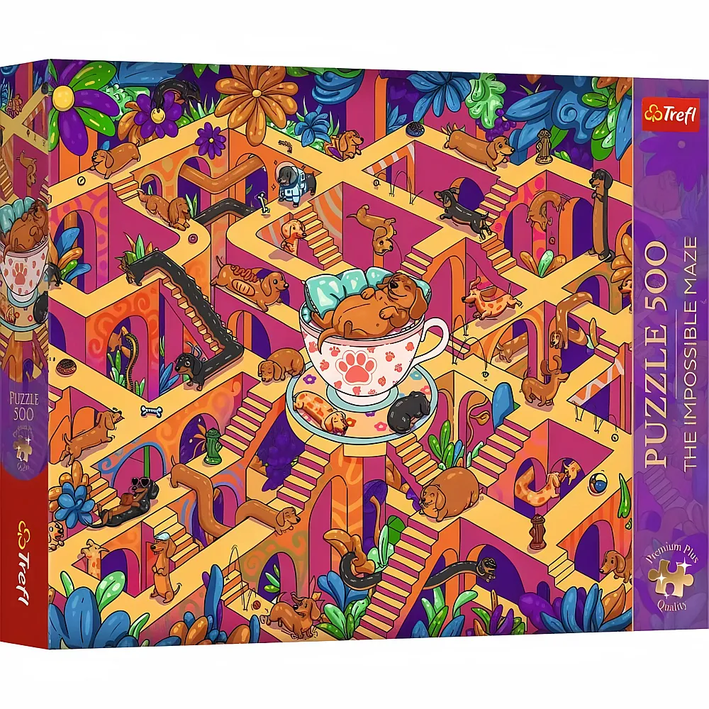 Trefl Puzzle The Impossible Maze - Gl�ckliche Dackel - 500 Teile