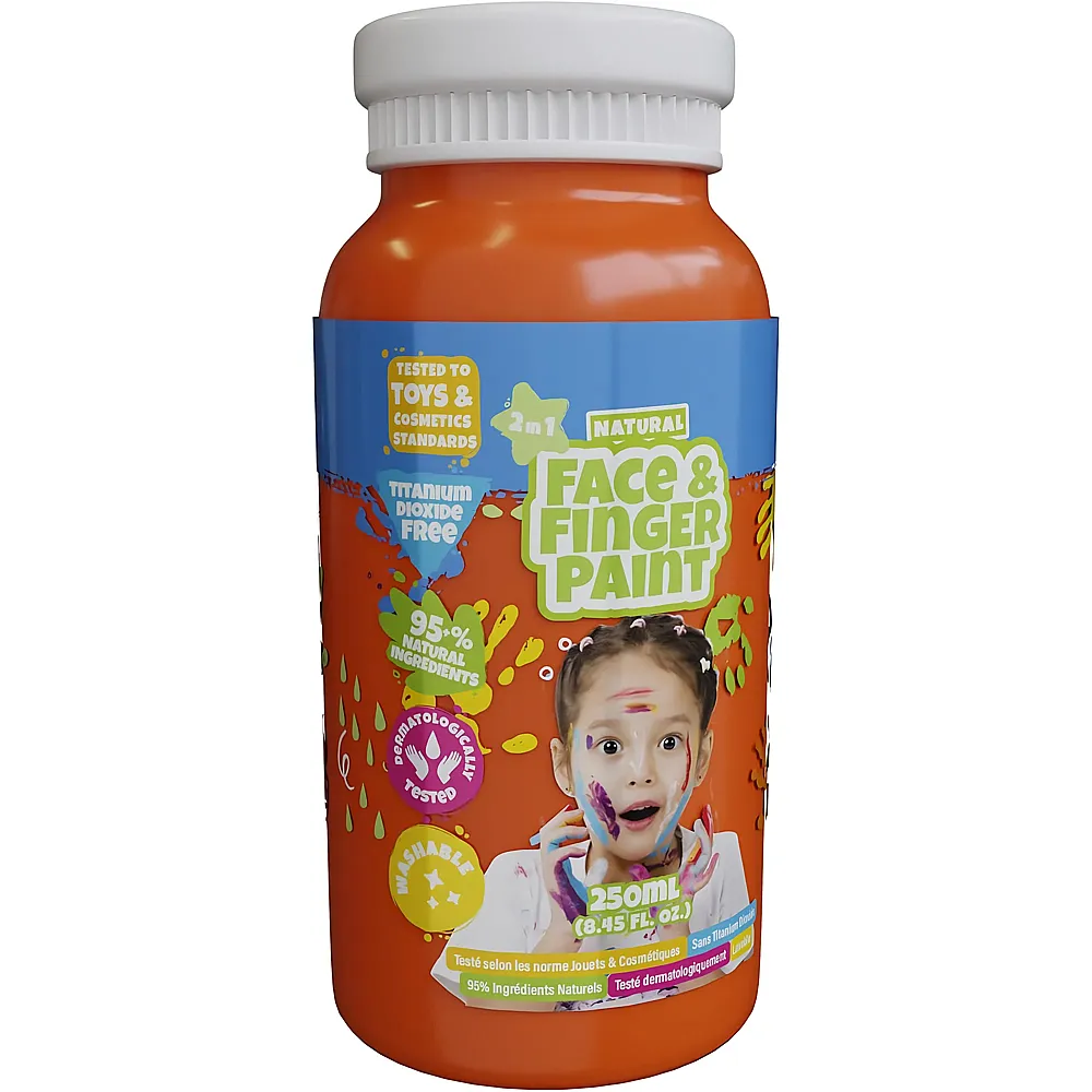 Boti Flasche mit nat�rlicher Gesichts- und Fingerfarbe  Orange, 250 ml