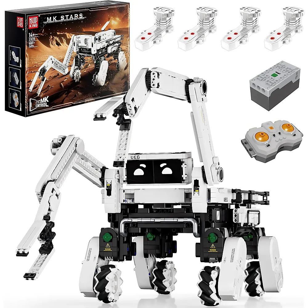 meinspielzeug - Mould King MK Stars Roboter Hund DODS mit App-Fernsteuerung 21075 | Klemmbausteine Weltraum