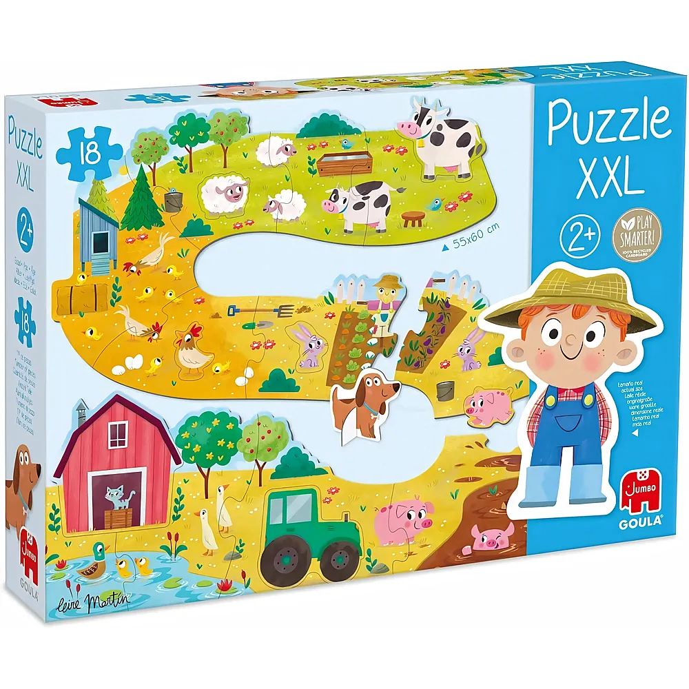 Jumbo Goula Puzzle XXL Bauernhoftiere - 18 Teile.