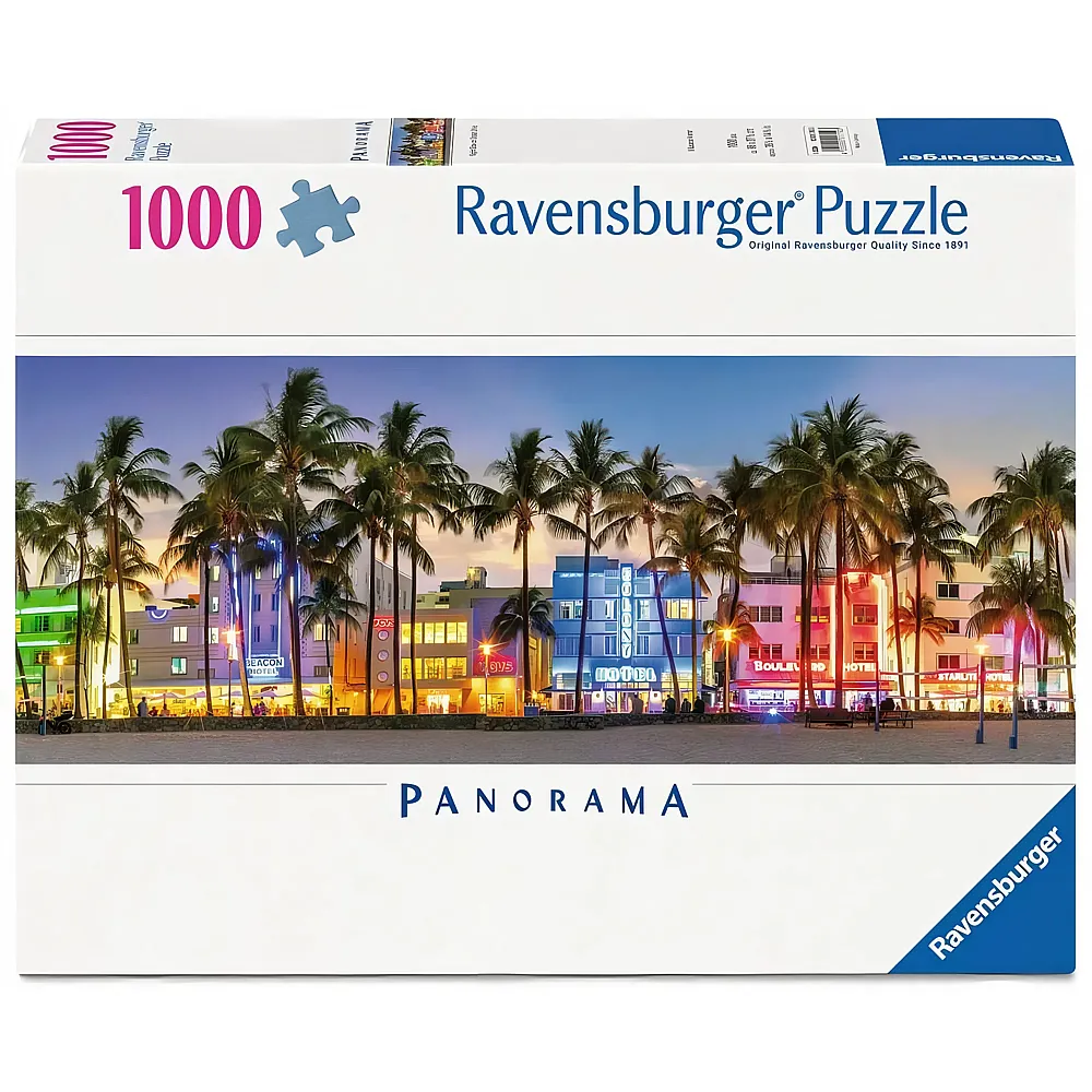 Ravensburger Puzzle Panorama Nachtlichter am Ocean Drive - 1000 Teile