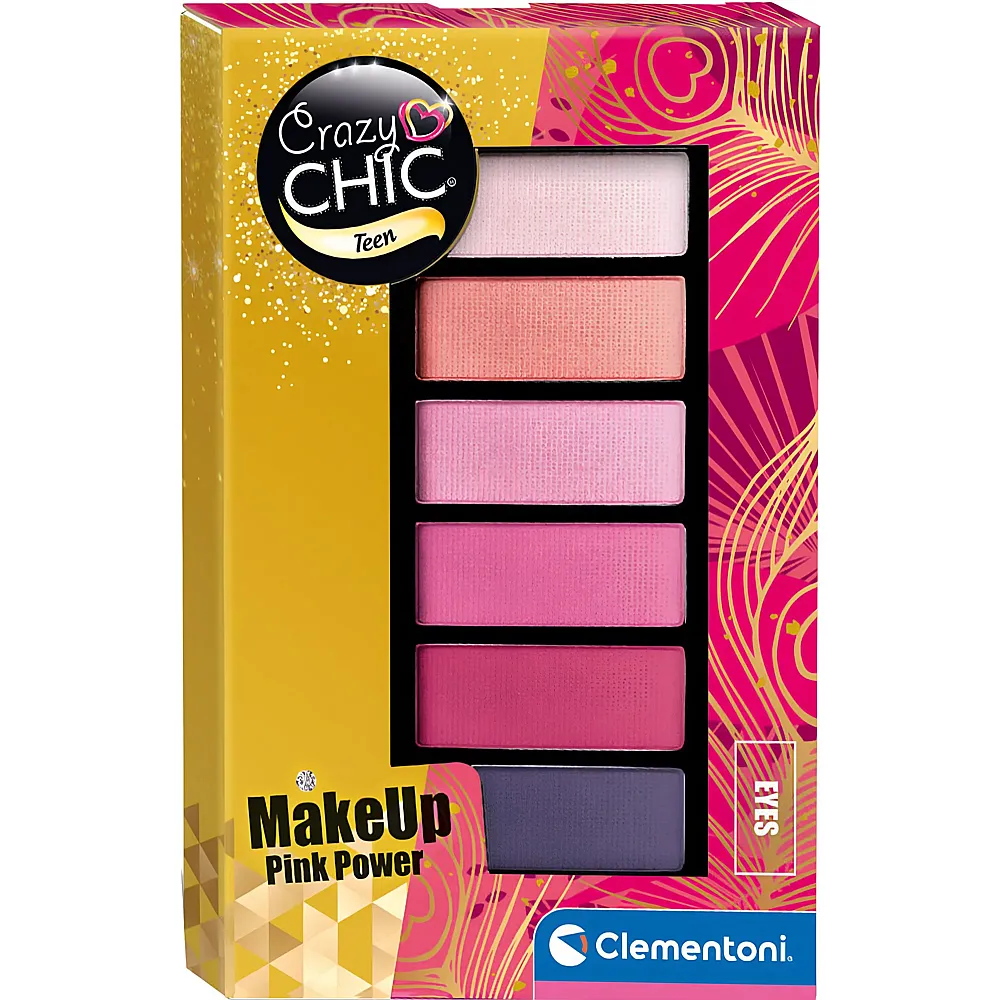 Clementoni Crazy Chic Lidschatten-Palette Pink Power, 6 Farben