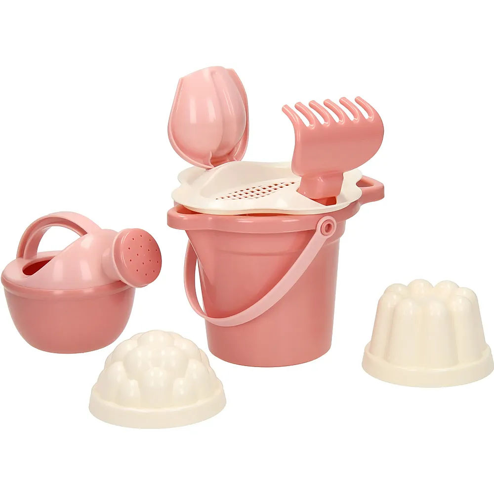 Cavallino Toys Eimer-Set Pastellrosa - 7 Teile - Sandkasten