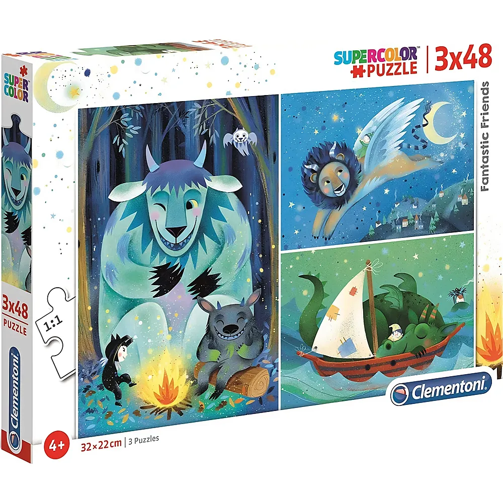 Clementoni Puzzle Supercolor 3in1 Fantastic Friends - 48 Teile