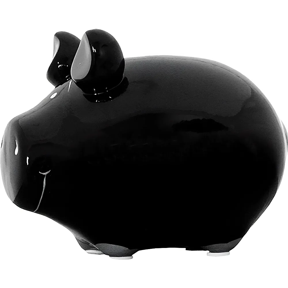 KCG Sparschwein Blanko Schwarz aus Keramik | Dekoration