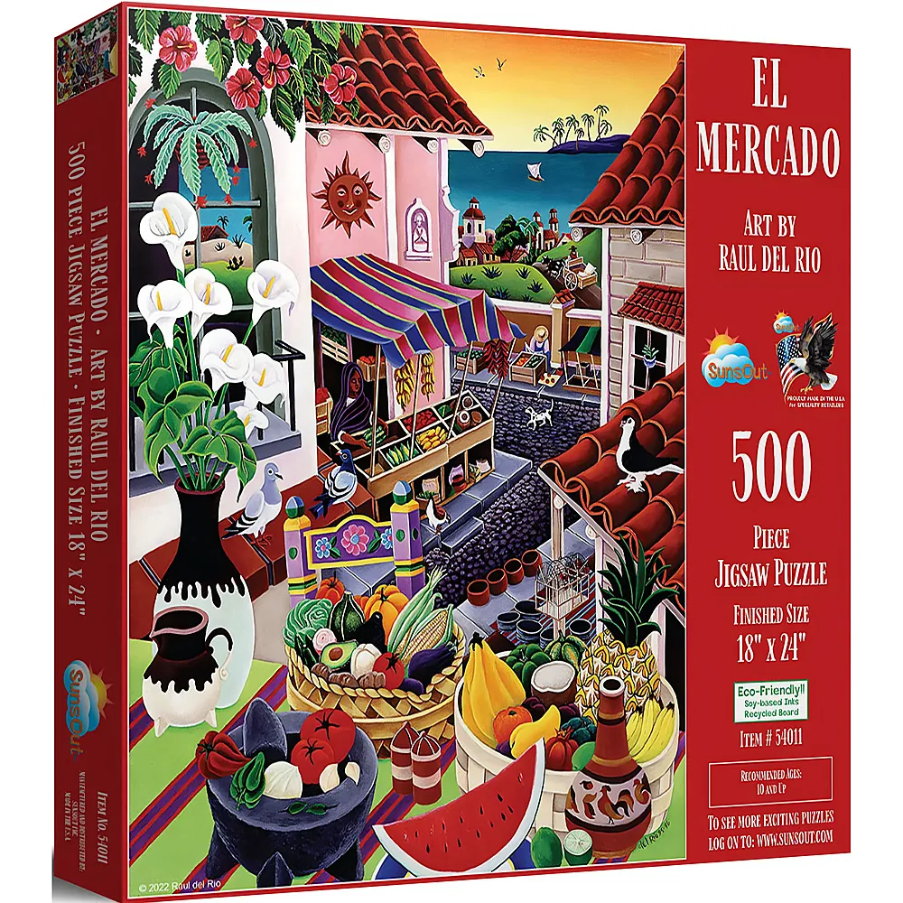 SunsOut Puzzle Raul del Rio El Mercado - 500 Teile