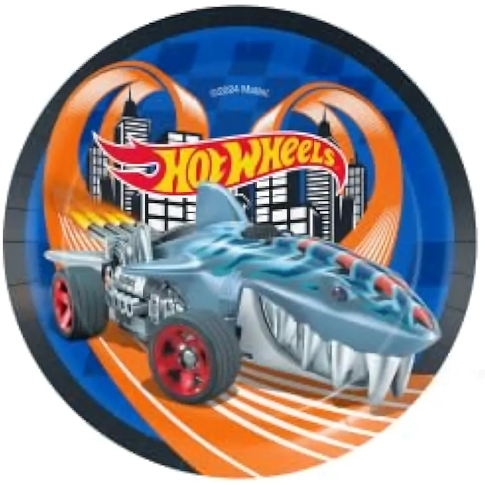 meinspielzeug - BeenSmile Hot Wheels Einwegteller - 8 Teile | Tischdeko