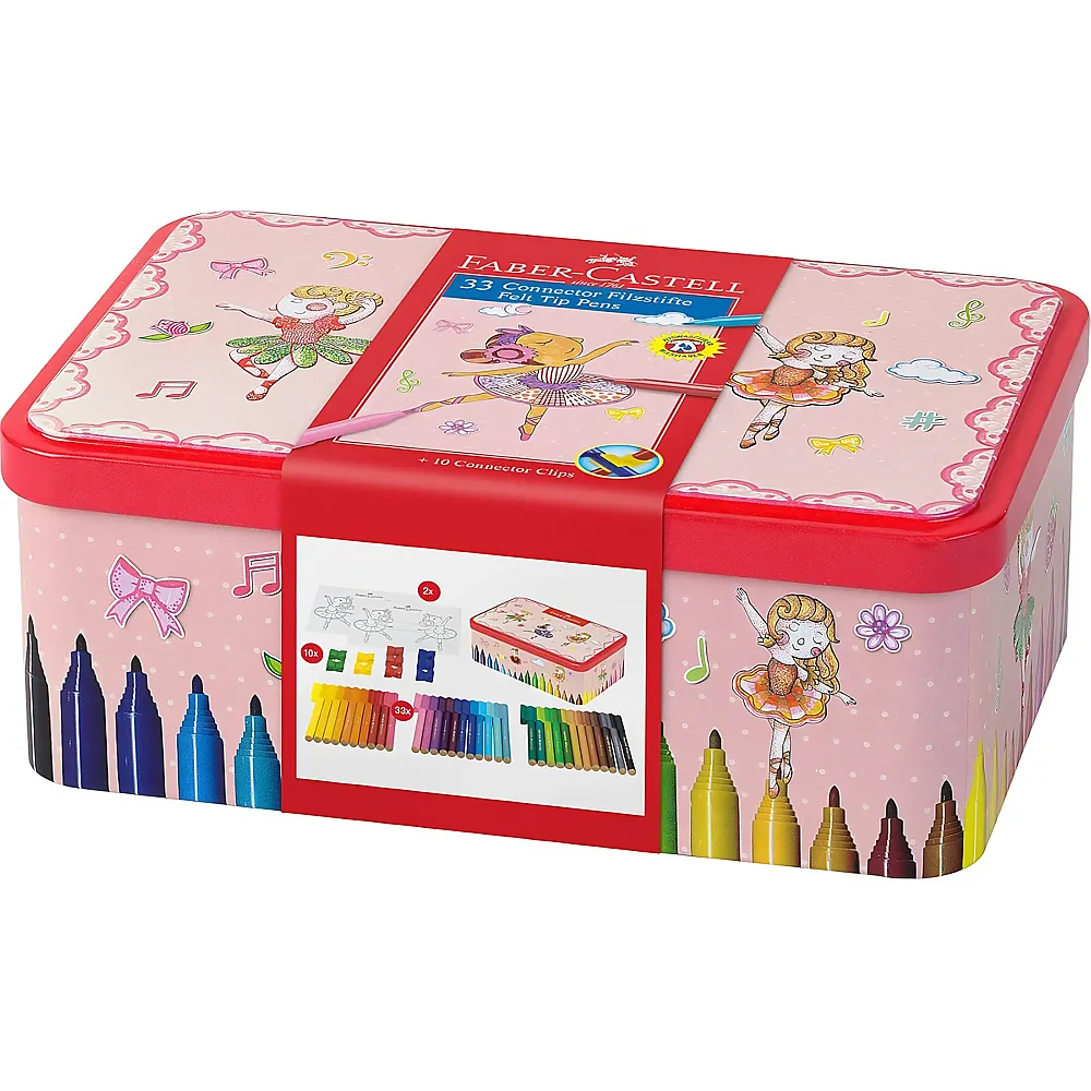 Faber-Castell Filzstift Connector Metallbox Ballerina 33Teile