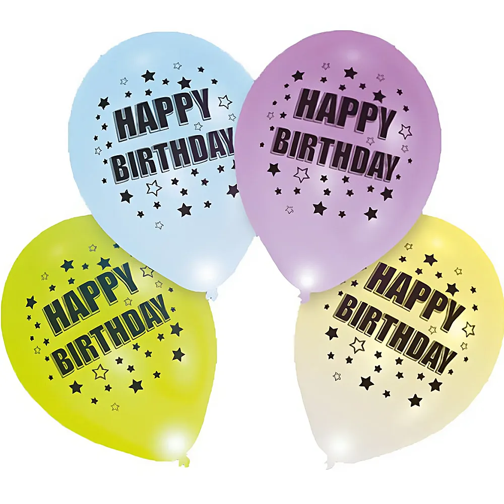 Amscan LED Ballone Happy Birthday 4Teile