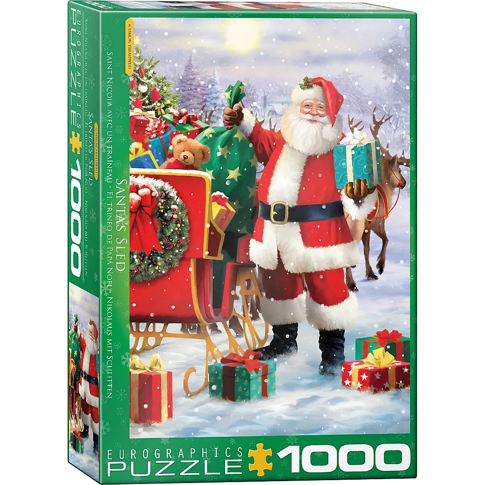 Eurographics Puzzle Nikolaus mit Schlitten 1000Teile