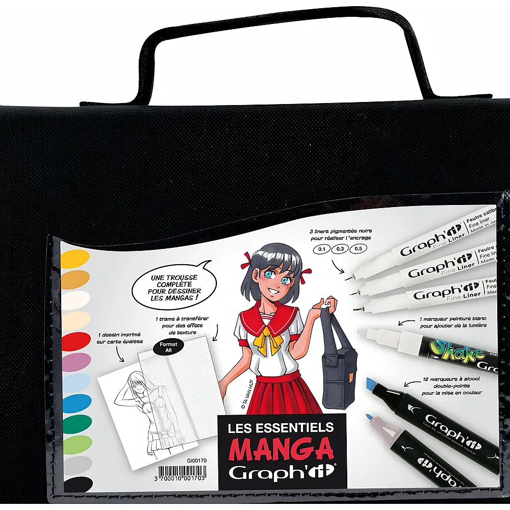 Graph'it Trousse Essentiels Manga 12 Marqueurs + 3 Liners +