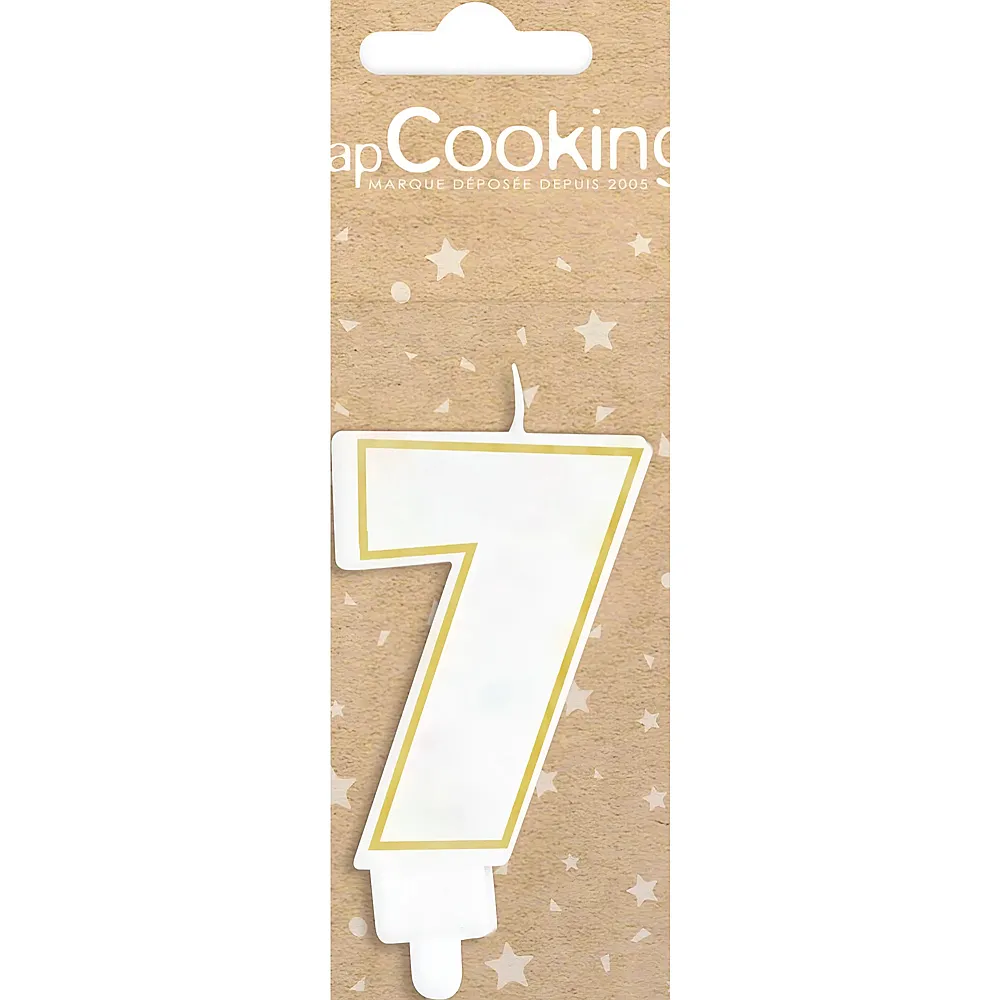 ScrapCooking Kerze 7 Weiss / Gold - 8 cm | Backen & Dekorieren