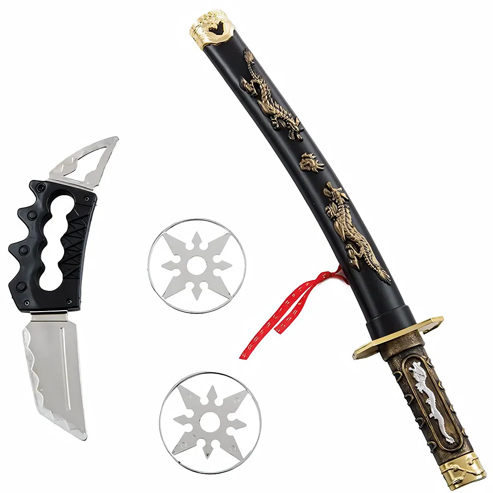 Party X People Ninja Waffen-Set 4 Teile, Schwert mit Scheide, - Suche