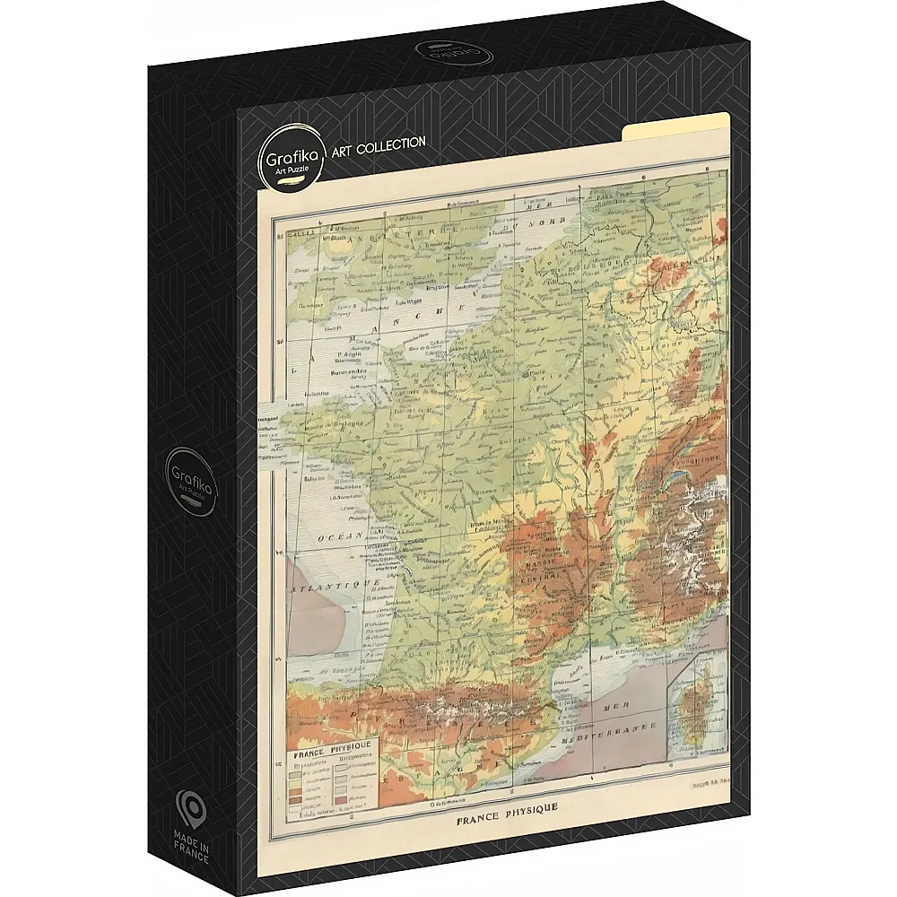 Grafika Puzzle Art Collection Karte von Frankreich - Larousse, 1925 1000Teile