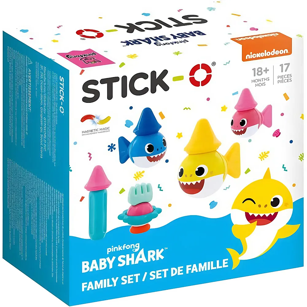 Stick-O Baby Shark Family Set - 17 Teile