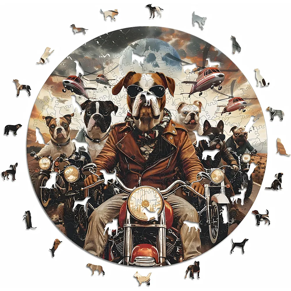 Iconic Puzzle Motorcyclist Dogs - 200 Teile