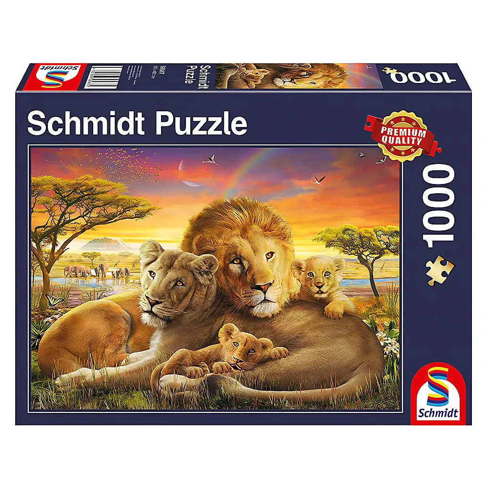 Schmidt Puzzle Kuschelnde Lwenfamilie 1000Teile