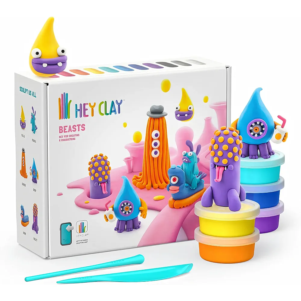 Hey Clay Biester - 15 Dosen - Kneten & Formen