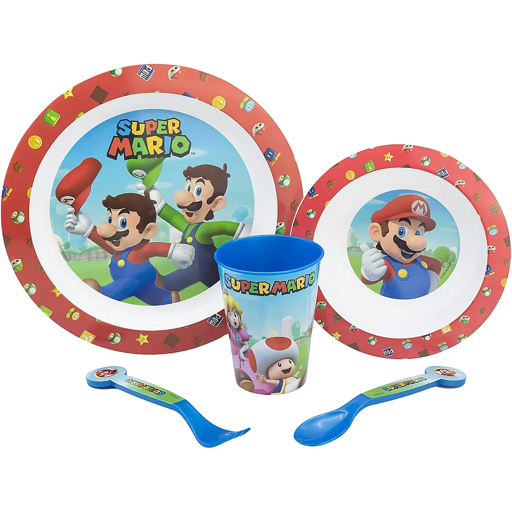 Stor Super Mario Fr�hst�cks Set - 5 Teile