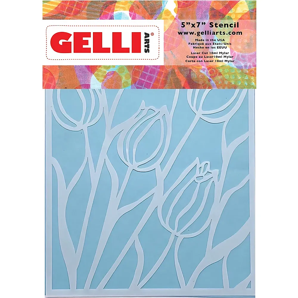 Gelli Arts Gelli Plate - Motiv-schablonen Tulips 12.7 X 17.8cm - Suche