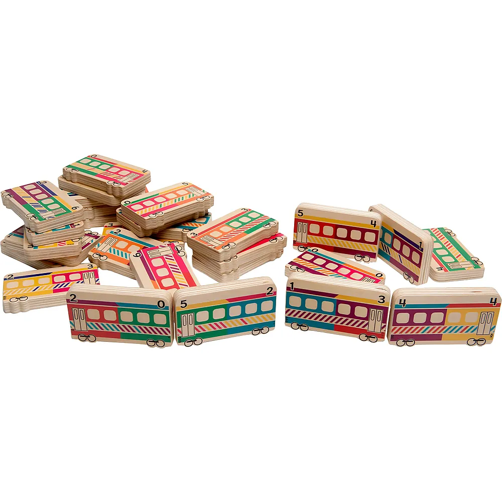 BS Toys Domino-Zug aus Holz, 14-tlg.