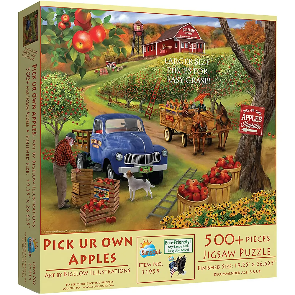 SunsOut Puzzle Bigelow Illustrations Pick Ur Own Apples - 500 Teile