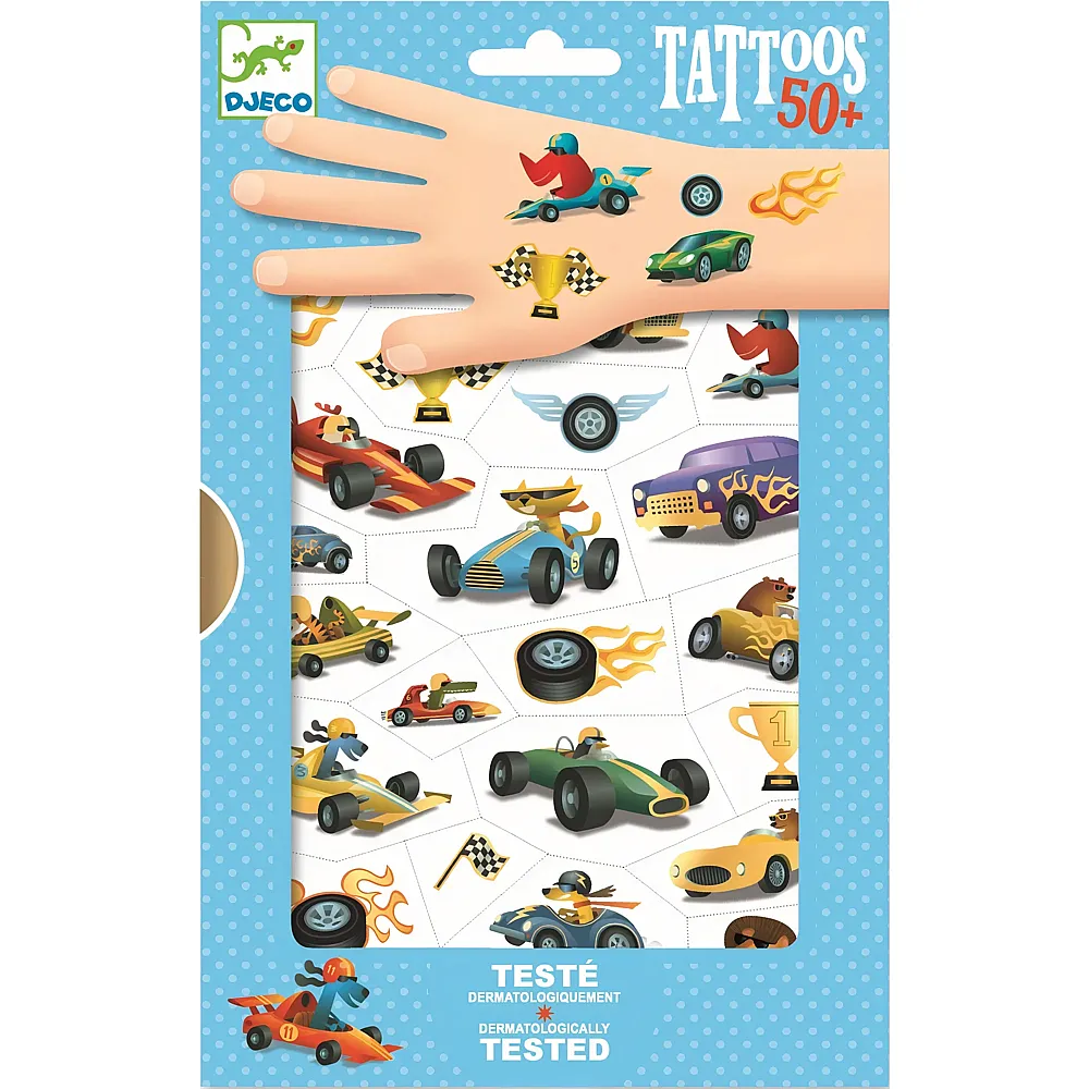 Djeco Tattoos Rennwagen