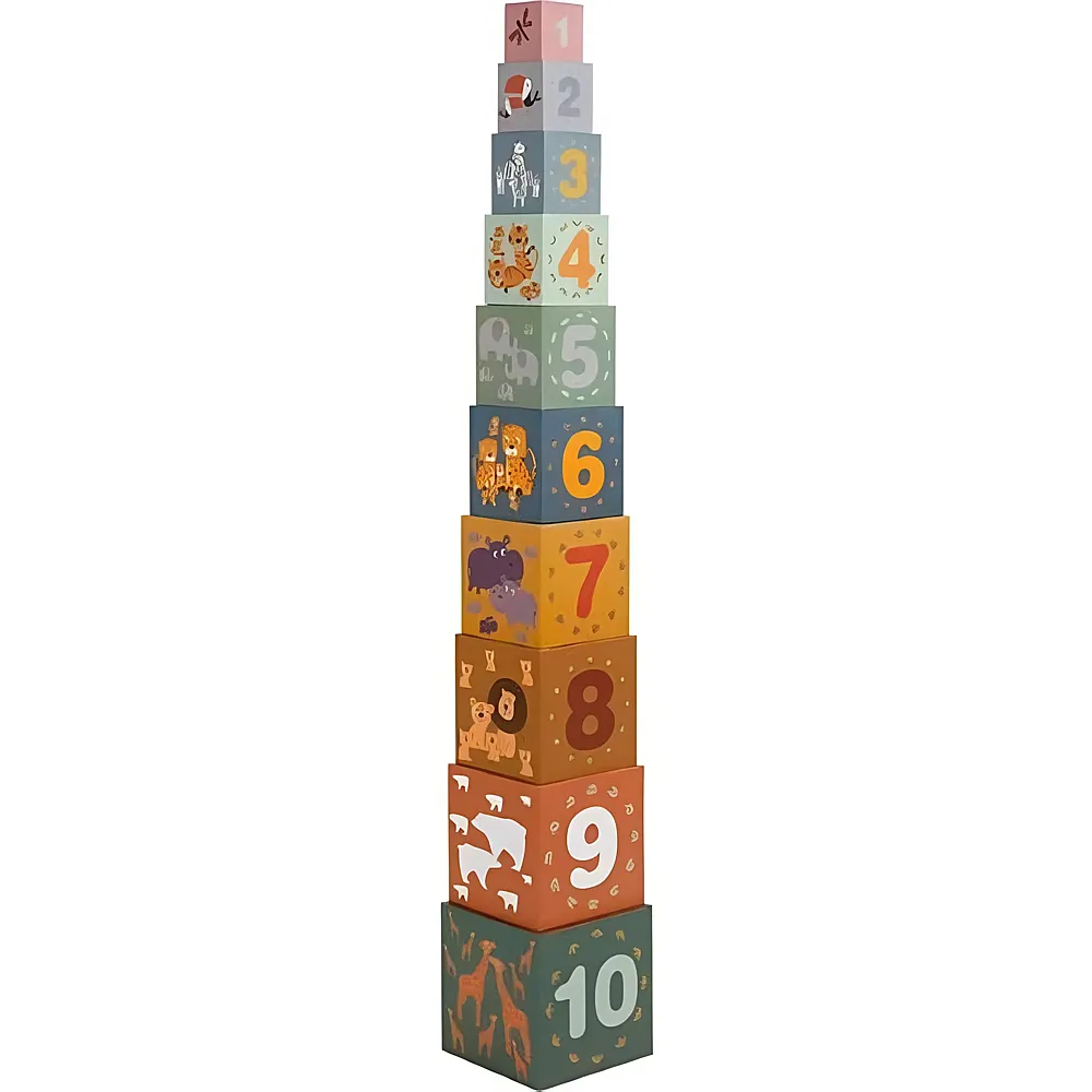 small foot Safari Stapelw�rfel - 10 Teile | Stapeln