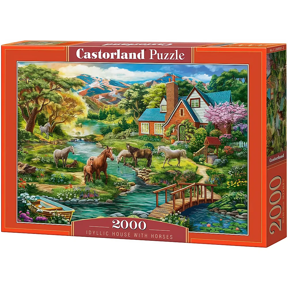 Castorland Puzzle Idyllisches Haus mit Pferden - 2000 Teile