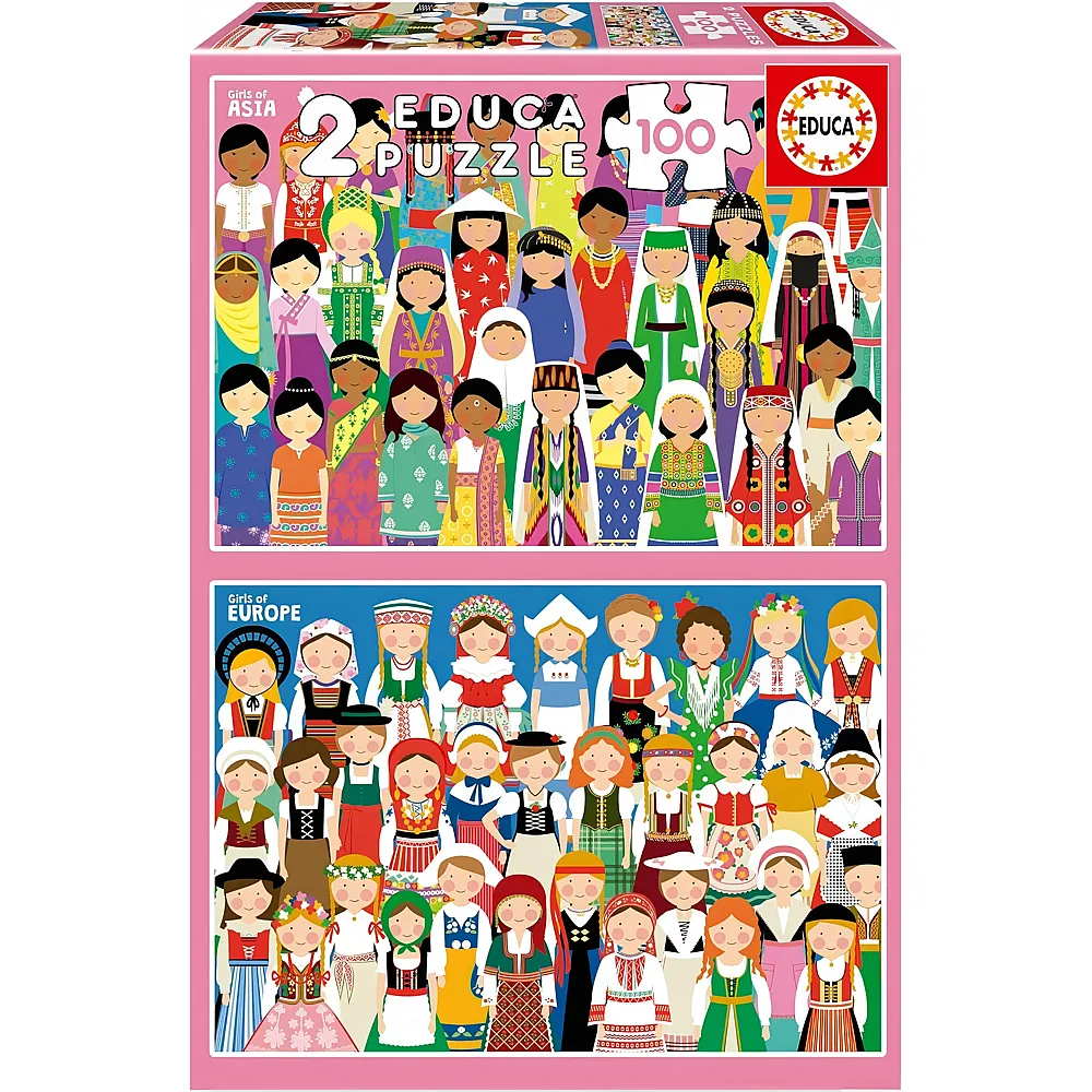 Educa Puzzle Girls of Europe and Girls of Asia 100Teile