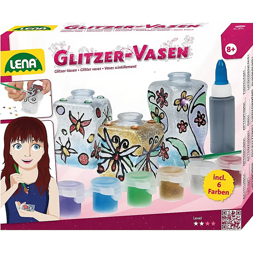 Lena Kreativ Glitzer-Vasen - Bastelsets