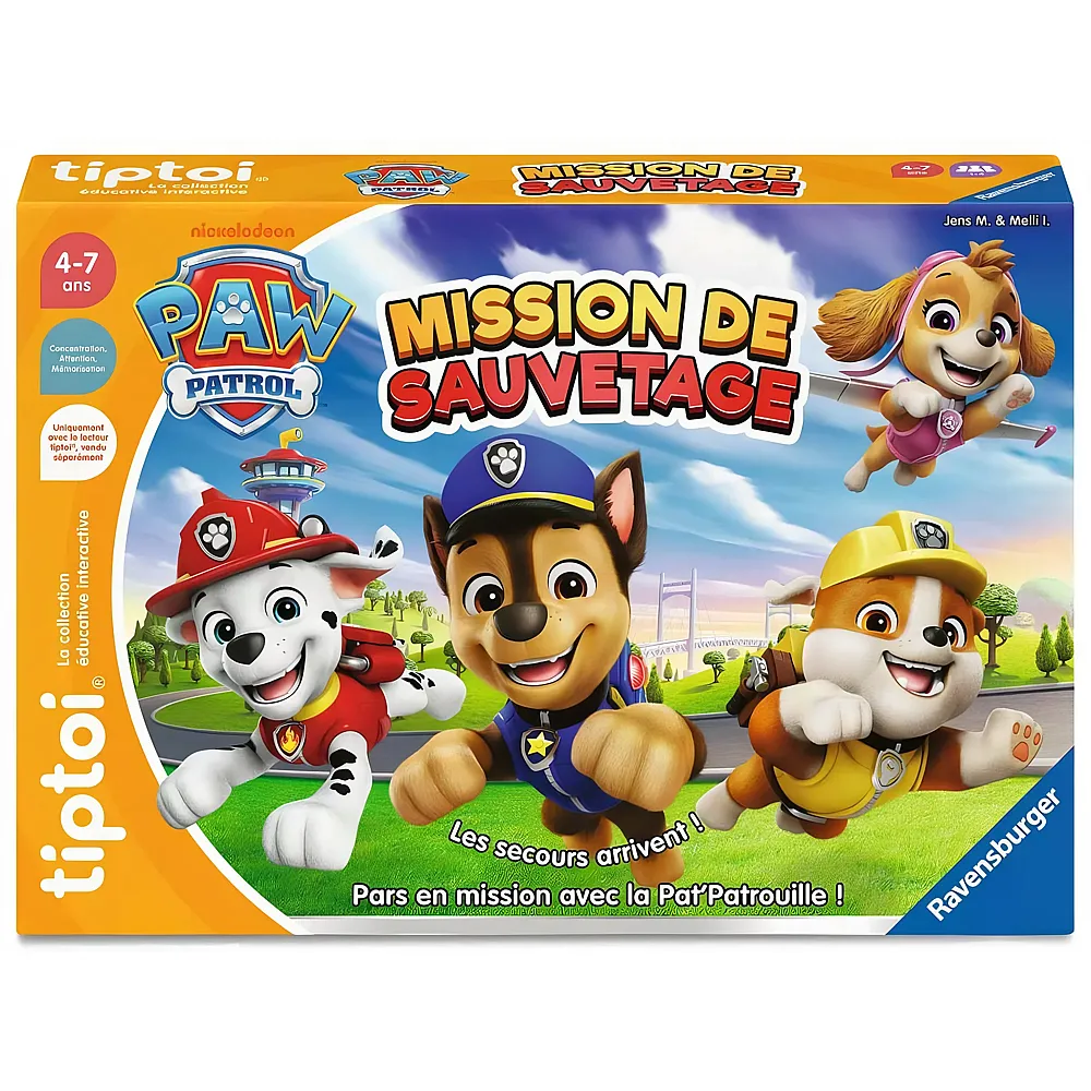 Ravensburger tiptoi Paw Patrol La Pat' Patrouille Mission de sauvetage