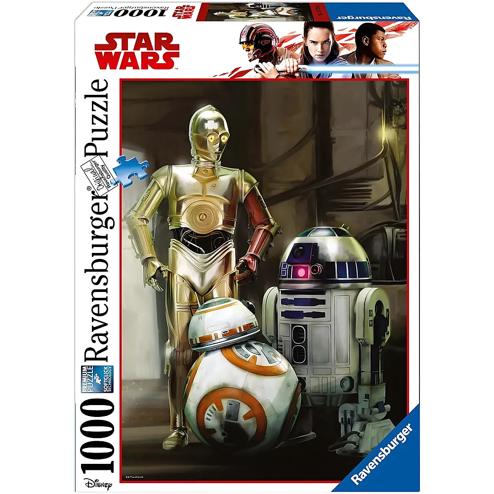 Ravensburger Puzzle Star Wars C-3PO, R2-D2 & BB-8 - 1000 Teile