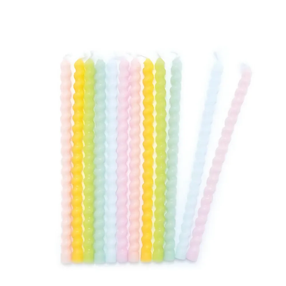 ScrapCooking Lange Gedrehte Kerzen Pastell - 12 Teile