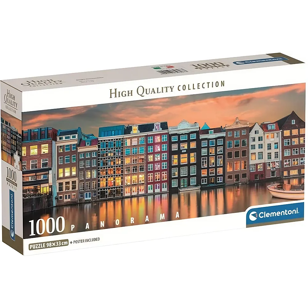 meinspielzeug - Clementoni Puzzle Panorama Bright Amsterdam 1000Teile | Puzzle 1000 Teile
