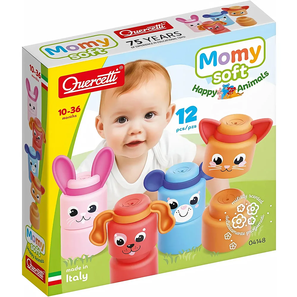 Quercetti Momy Stofftiere - 12-teilig.