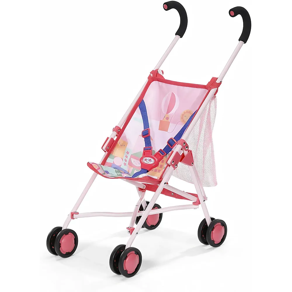 Zapf Creation Baby Born Puppenwagen mit Tasche in Pink mit 3-Punkt-Gurt