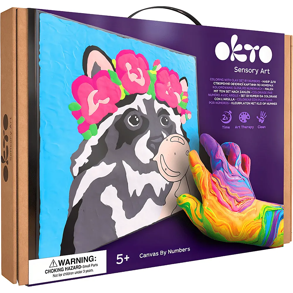 Okto Sensory Art Malen nach Zahlen mit Knetmasse Waschb�r