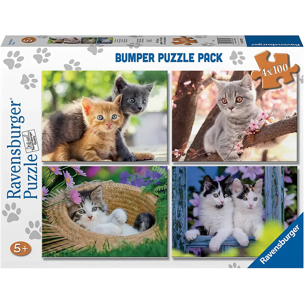 Ravensburger Puzzle 4in1 Kleine Katzen - 100 Teile