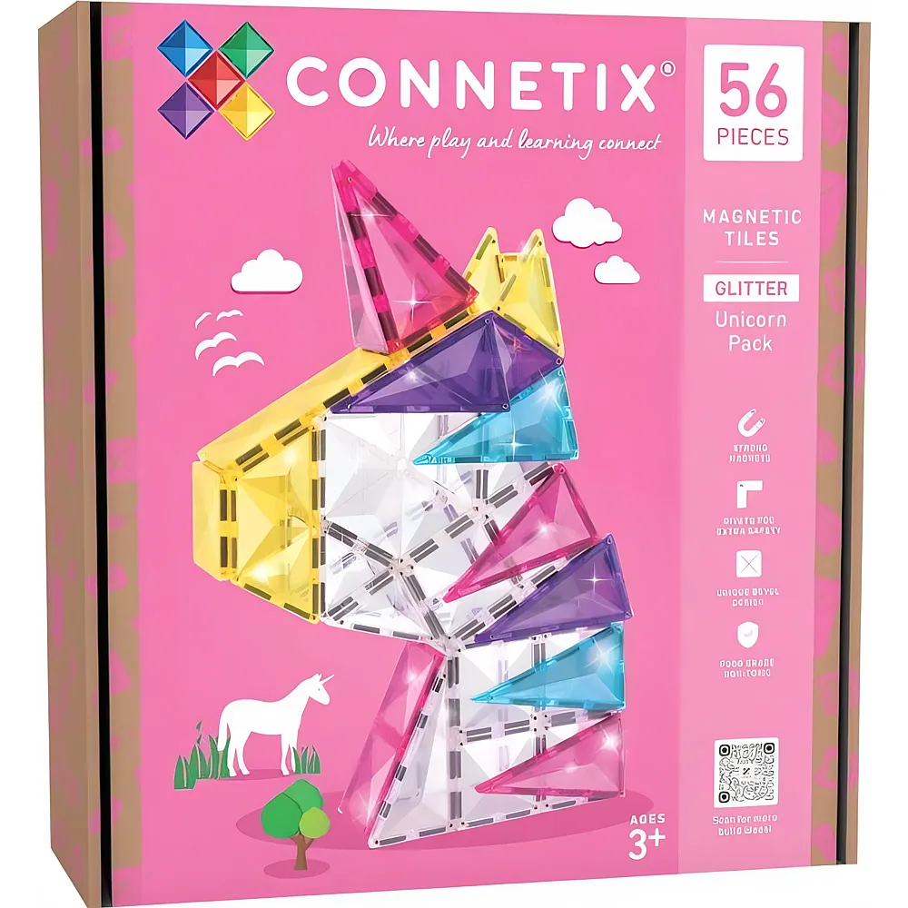 Connetix Glitter Unicorn Pack - 56 Teile