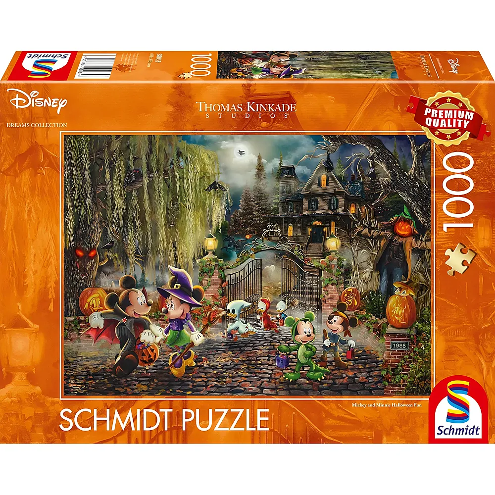 Schmidt Puzzle Thomas Kinkade Mickey Mouse Disney Mickey & Minnie Halloween Fun 1000Teile