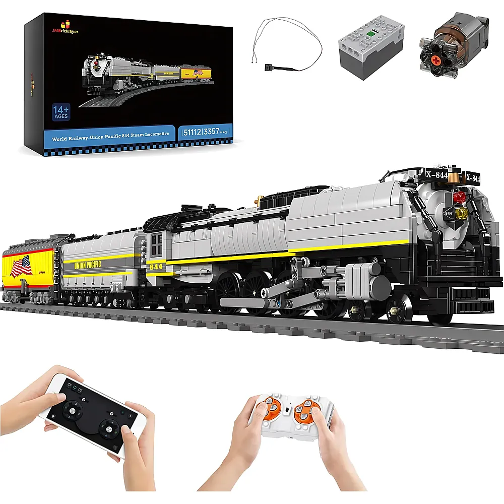 JMBricklayer Ferngesteuerte Dampflokomotive UP844 mit Licht 51112