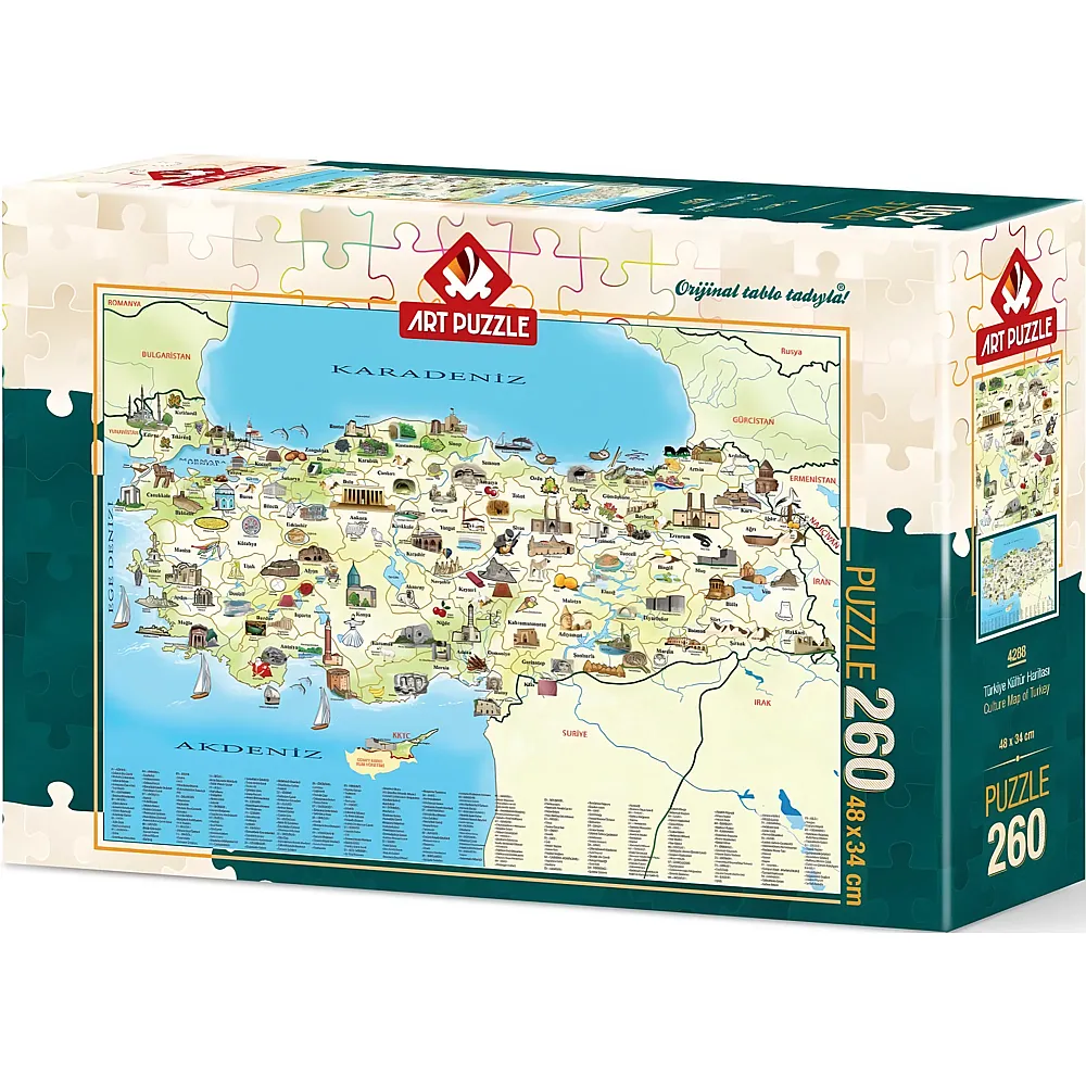 Art Puzzle Karte T�rkei - 260 Teile