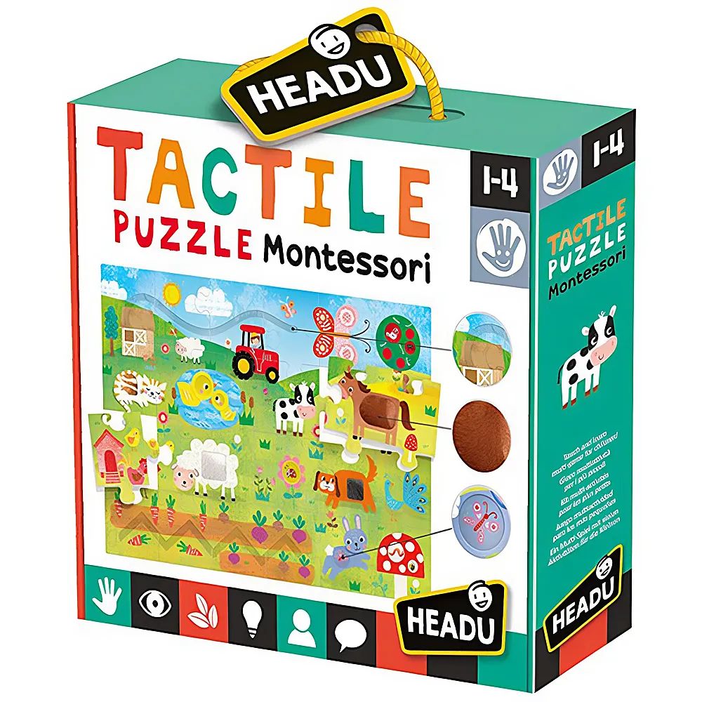 Headu Montessori Puzzle Tactile 18Teile