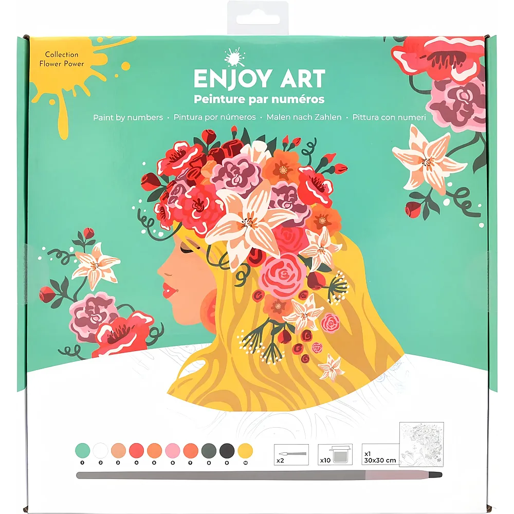 OZ International Enjoy Art Peinture N� 30x30cm Flower Power Sylvia