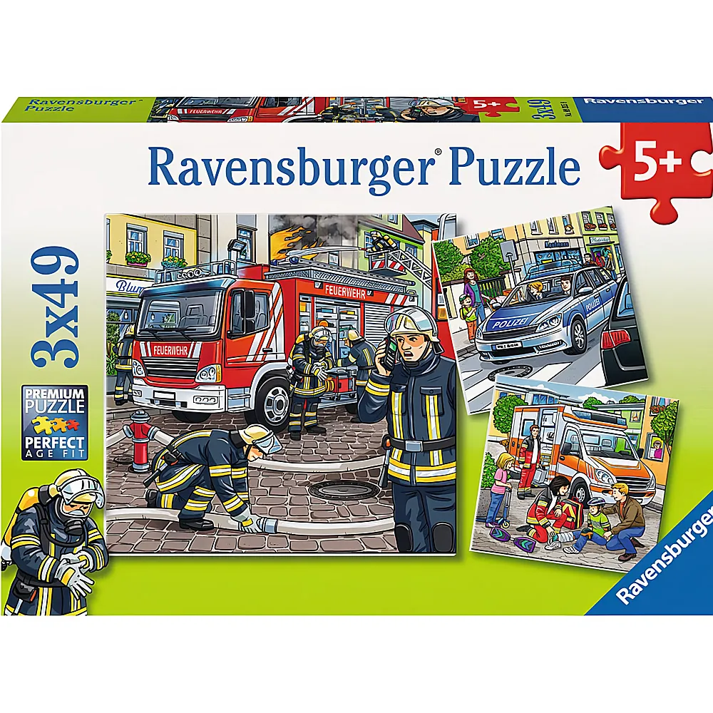 Ravensburger Puzzle Feuerwehreinsatz 3x49