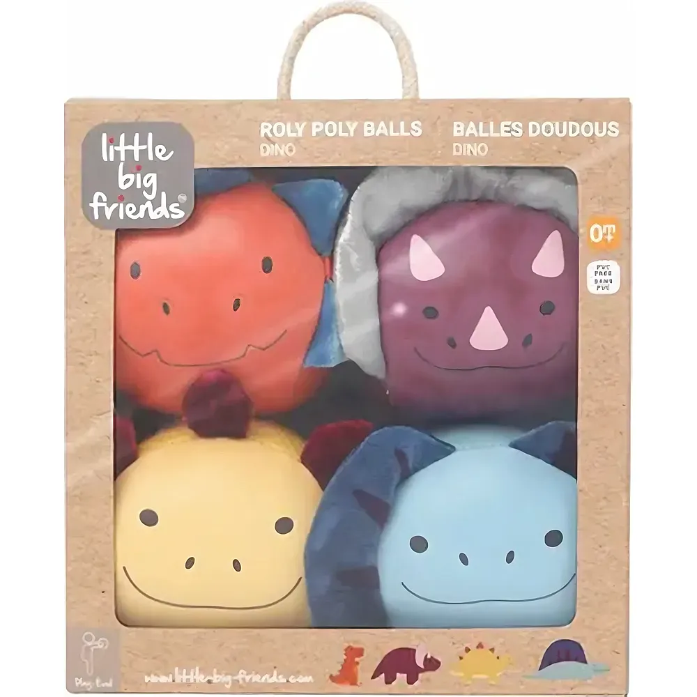 Little Big Friends Dooballs - Set OF 4 Plush Balls - Dinos