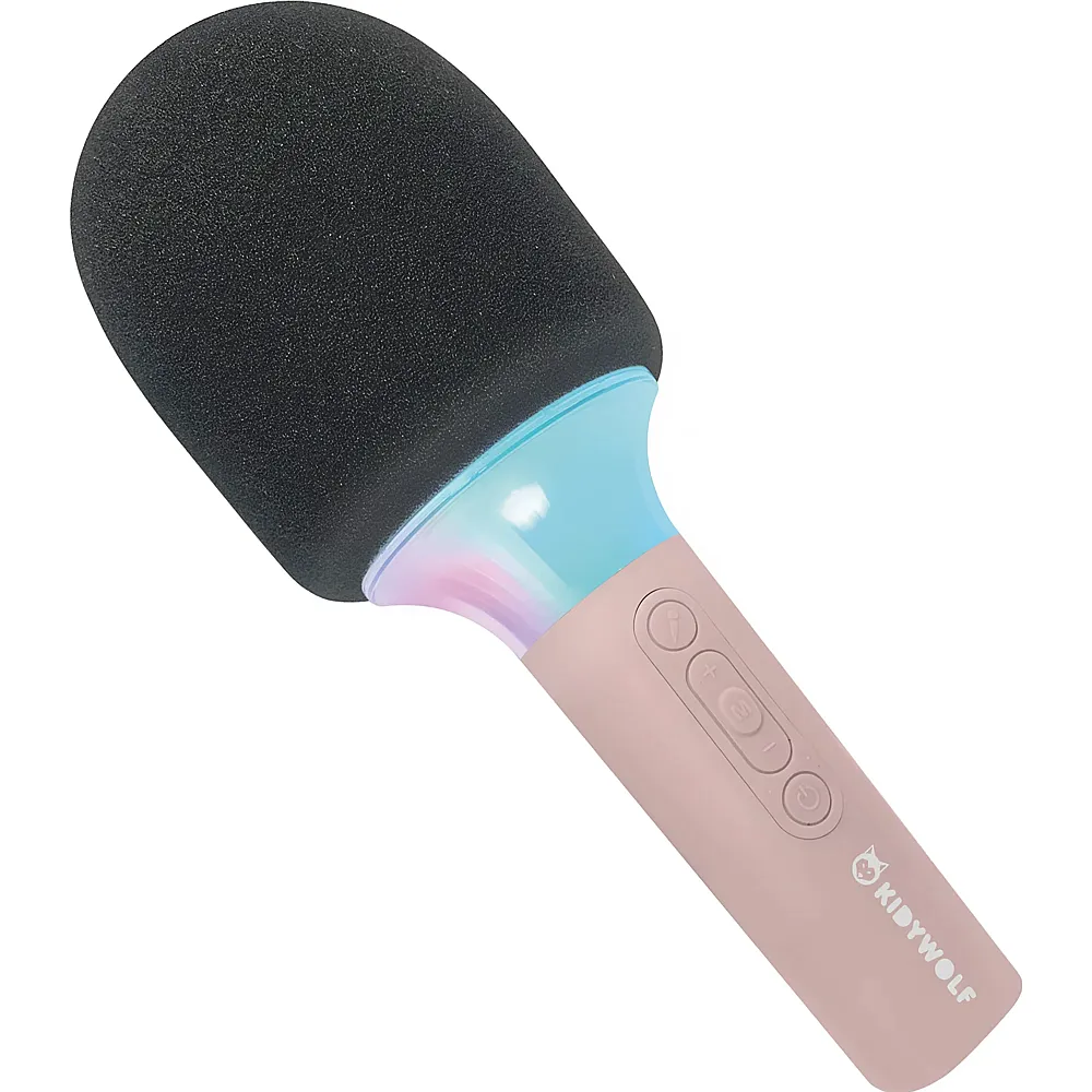 Kidywolf Mikrofon Bluetooth mit Licht rosa