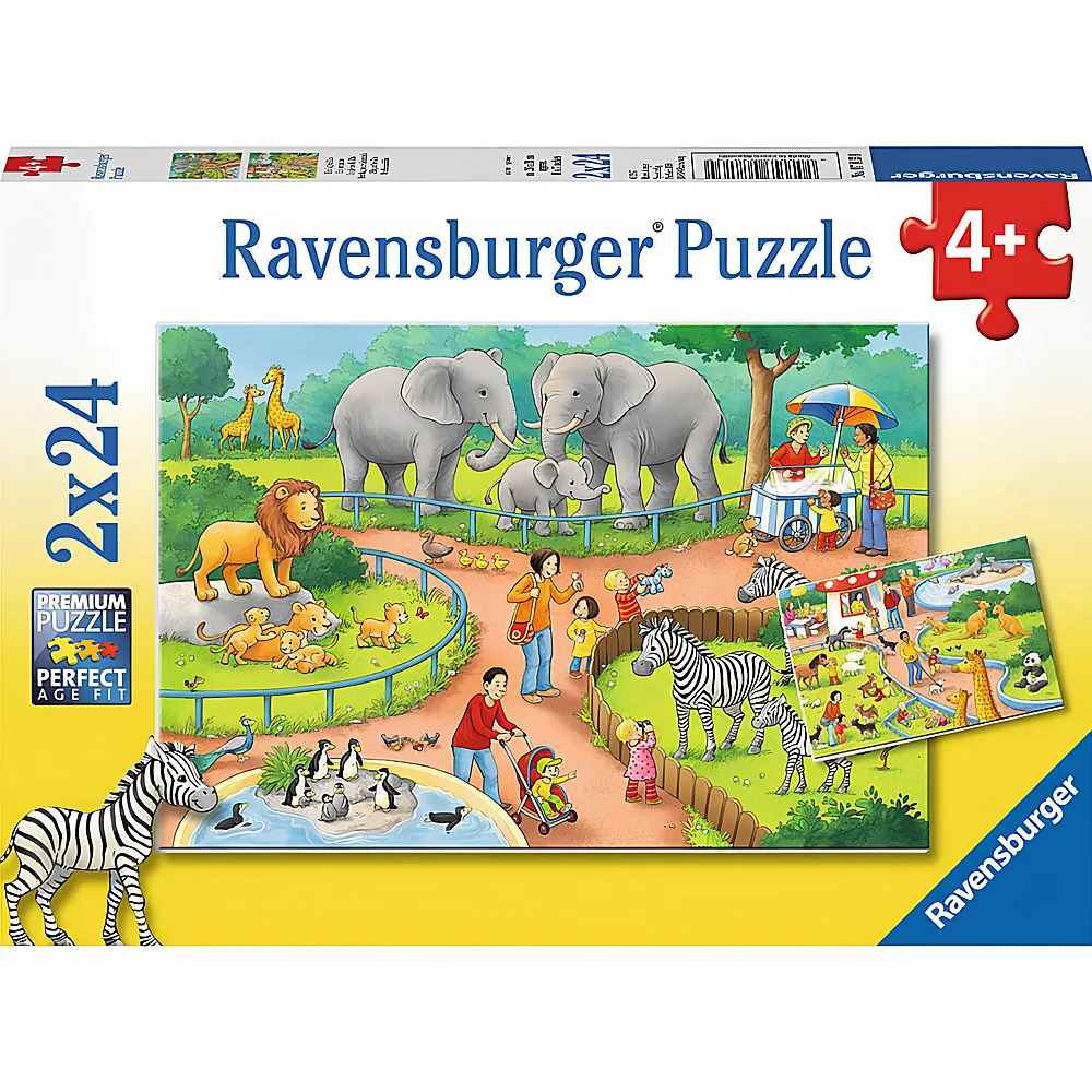 Ravensburger Puzzle Ein Tag im Zoo 2x24